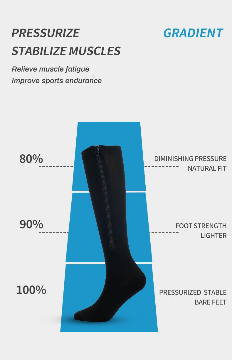 Kousen Sport druk sokken Compressie rits sokken zipsox stretch been sokken cover teen stijl_voghion.com
