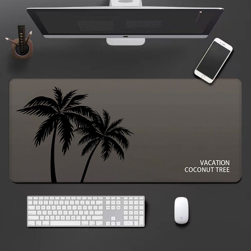 Minimalist Black Mouse Large Size High-End Feel Office Desk Mat Laptop Non-Slip Dirt-Resistant Keyboard Pad_voghion.com