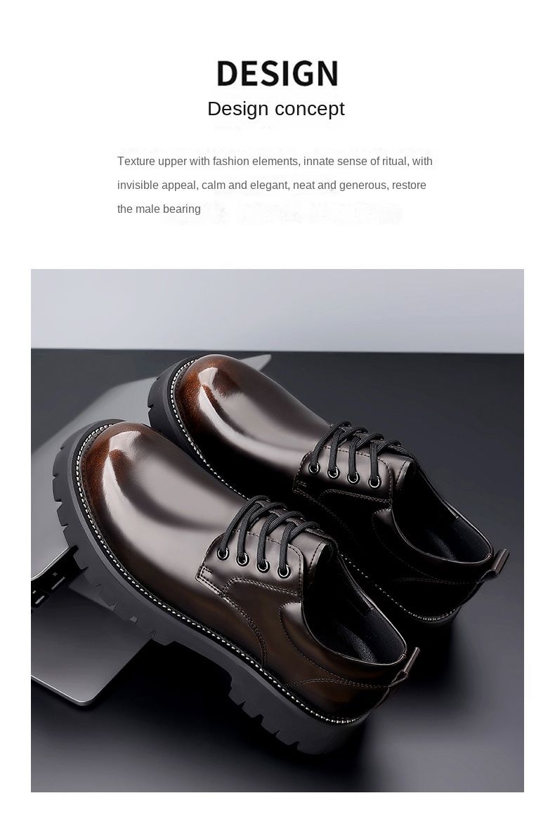 Retro Casual Big Toe Leather Shoes, Polerte Lærsko_voghion.com