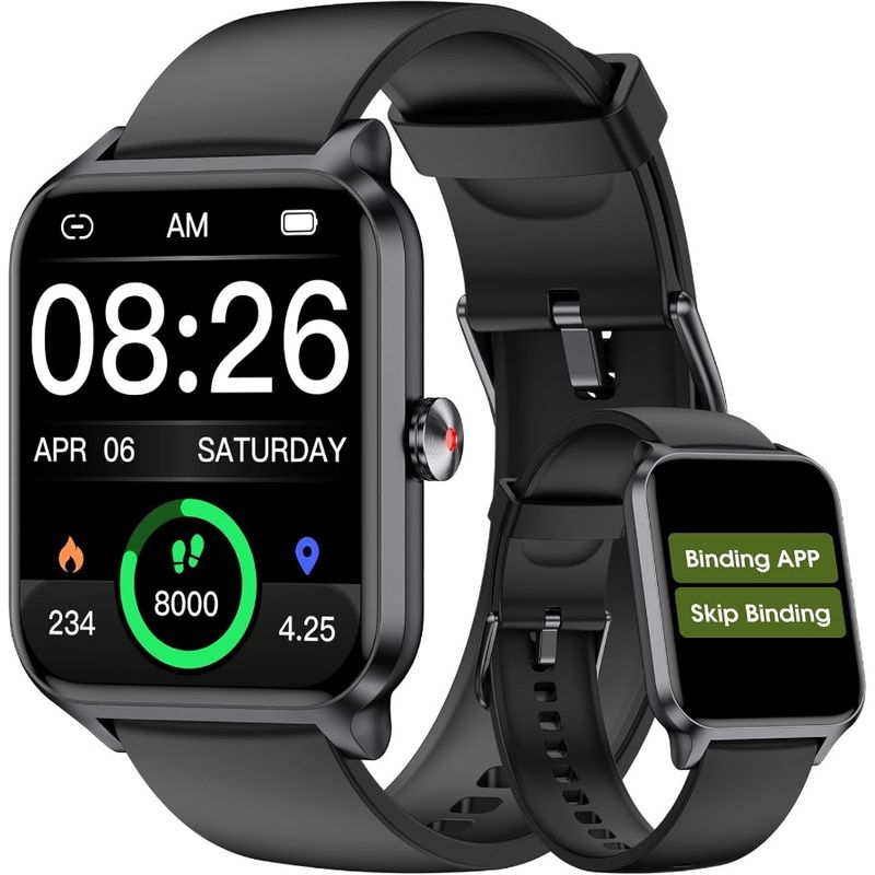 Smart Watch, keine App, kein Telefon erforderlich, 42 mm Smartwatch für Damen und Herren, Fitness-Tracker-Uhr mit Pulsmesser, Schlaf-Tracker, Pedo_voghion.com
