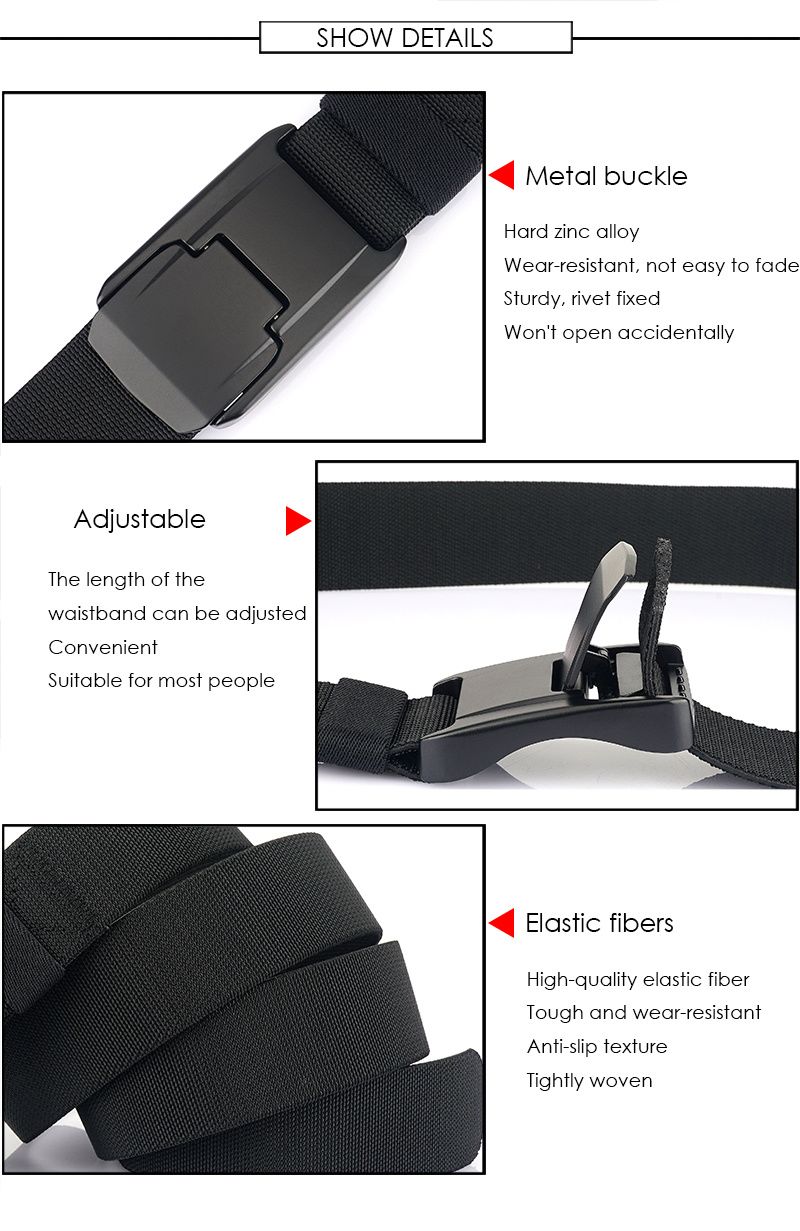 HOT New Stretch For Men and Women Hard Alloy Quick Release Buckle Strong Real Nylon Unisex Elastic Overalls Work Belt_voghion.com