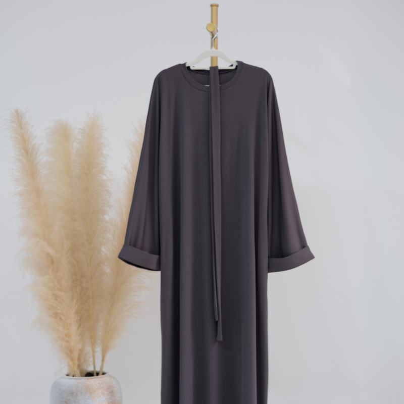 Abito da donna alla moda per tutti i giorni, tinta unita_voghion.com