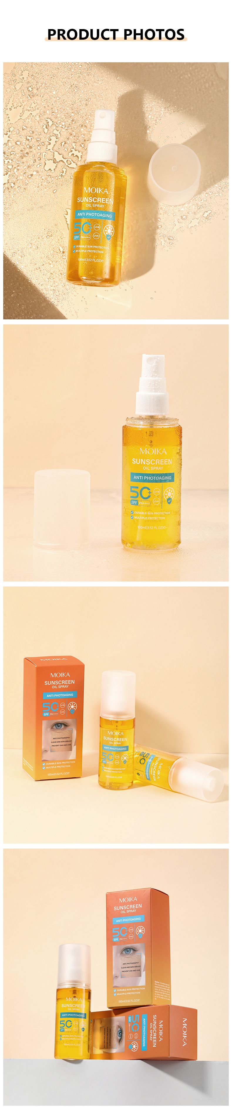 Facial Sunscreen Ceramide Full Face Sunscreen Spray UV Protection SPF50+ Student Military Training Sunscreen Spray_voghion.com