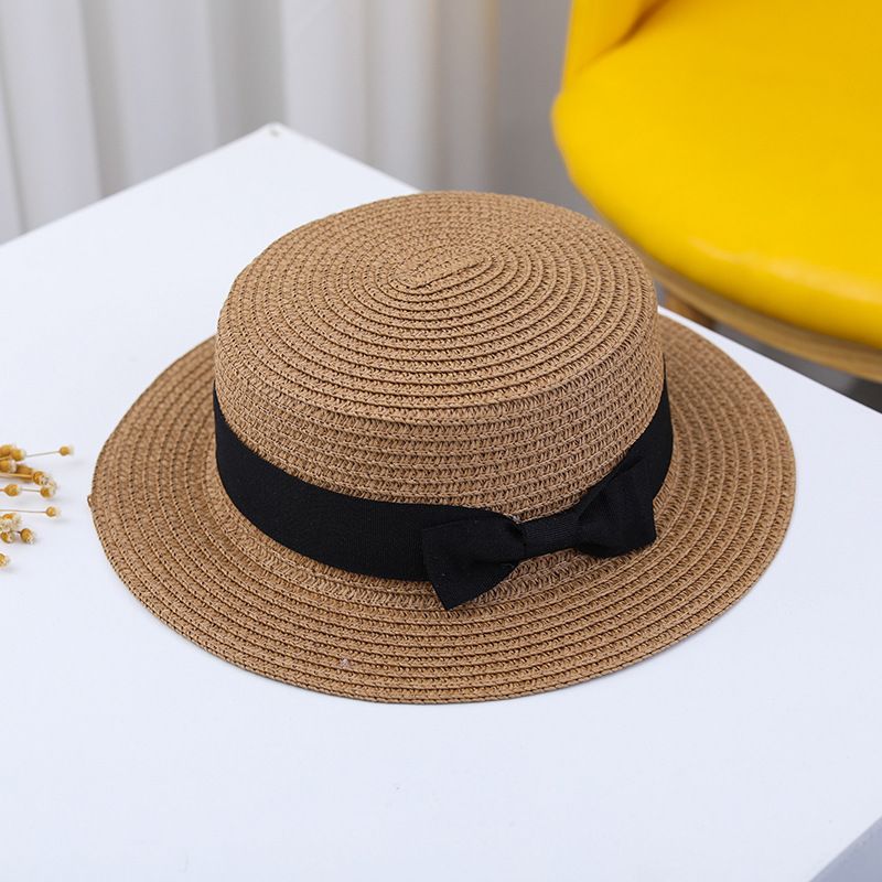 Nuovo cappello estivo Mistdawn per bambini, bambine e ragazzi, con tesa piatta e rotonda, in paglia, da spiaggia_voghion.com