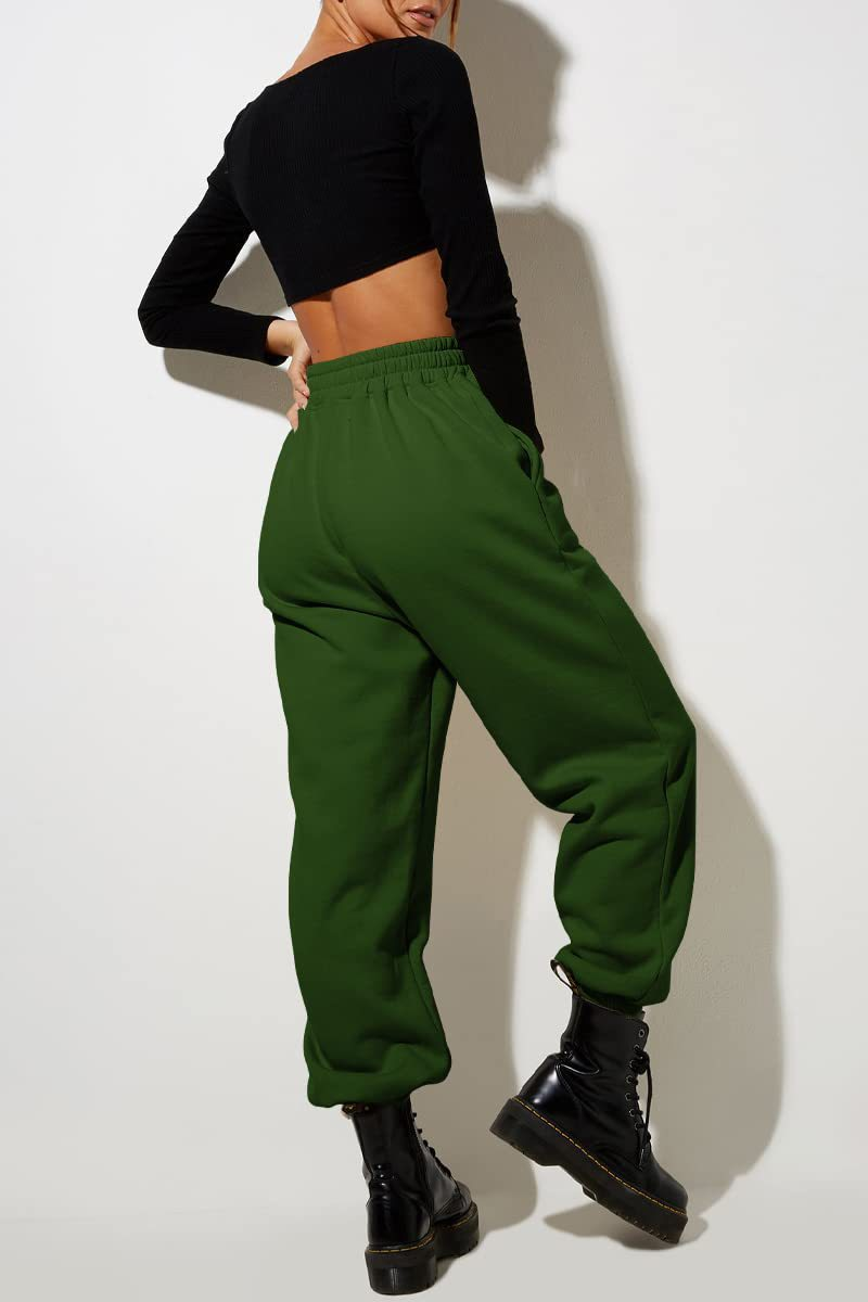 Pantaloni casual sportivi in tinta unita da donna con gambe larghe_voghion.com
