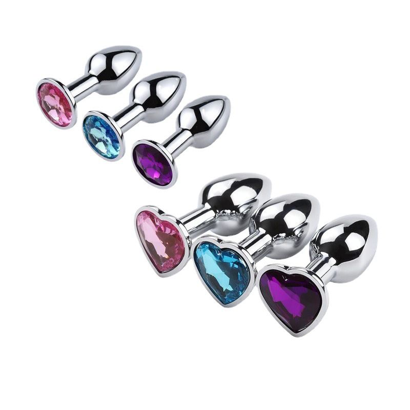 Plug anale per adulti in metallo a forma di cuore, argento, 1,8 mini perline rotonde_voghion.com