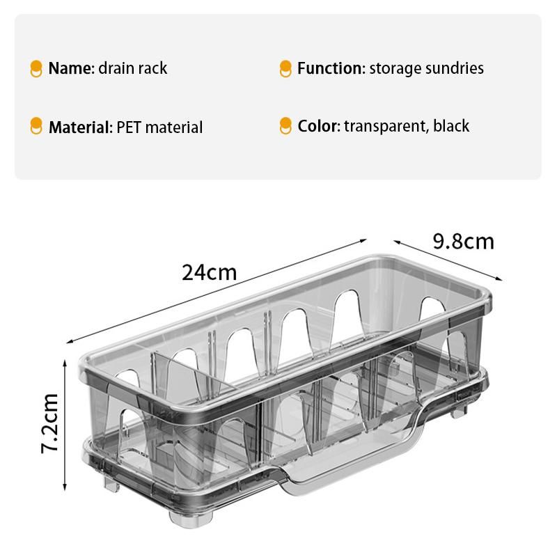sponge Drain Rack Kitchen Dishwashing Basket Rack Sink Detergent Rag Countertop Storage Rack_voghion.com