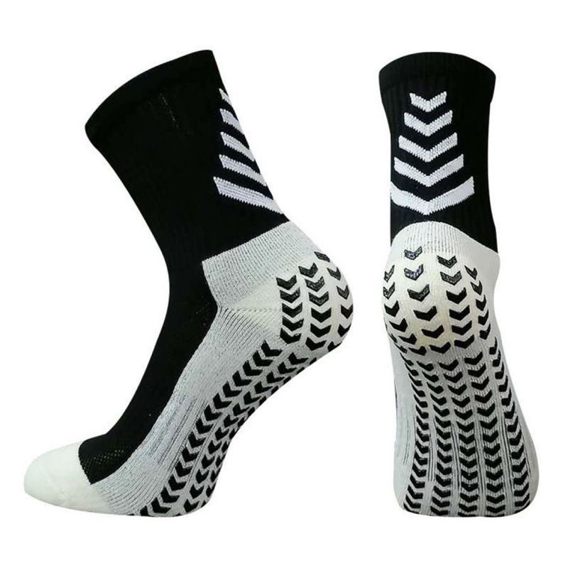 Calzini da uomo, calzini da calcio, calzini sportivi da uomo a metà tubo, calzini da corsa, antiscivolo, in silicone, con fondo spesso in asciugamano, resistenti all'usura, assorbenti del sudore_voghion.com