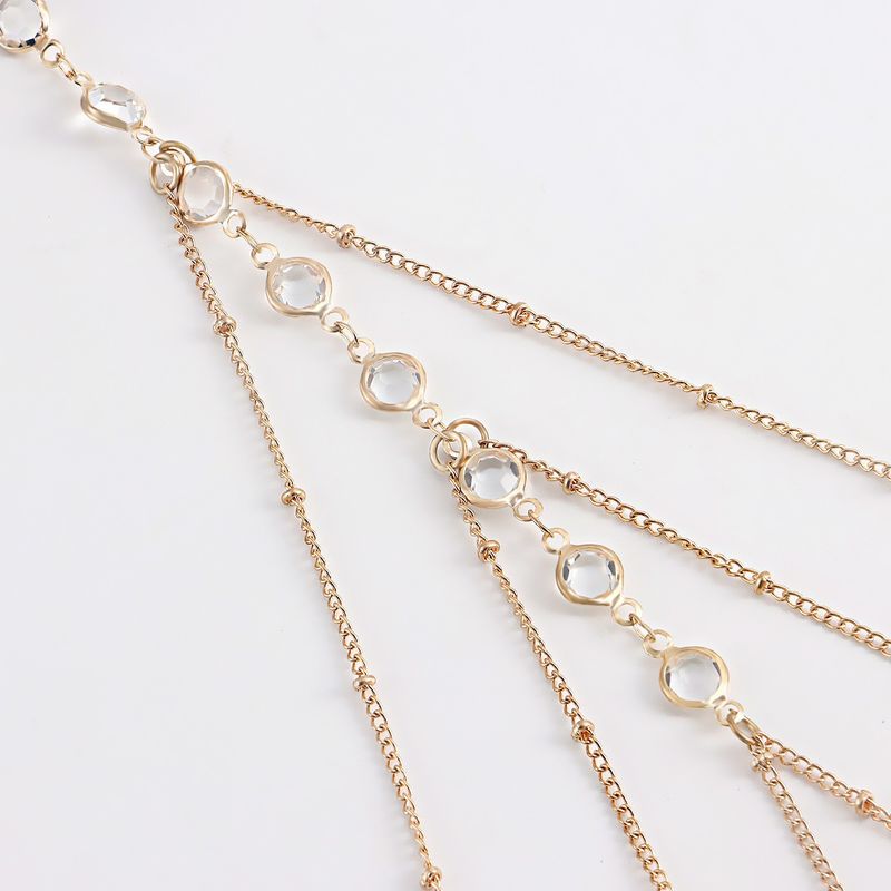 Chaîne de corps multi-chaînes dorée pour femme, accessoire sexy pour les cuisses, avec perles multicouches_voghion.com