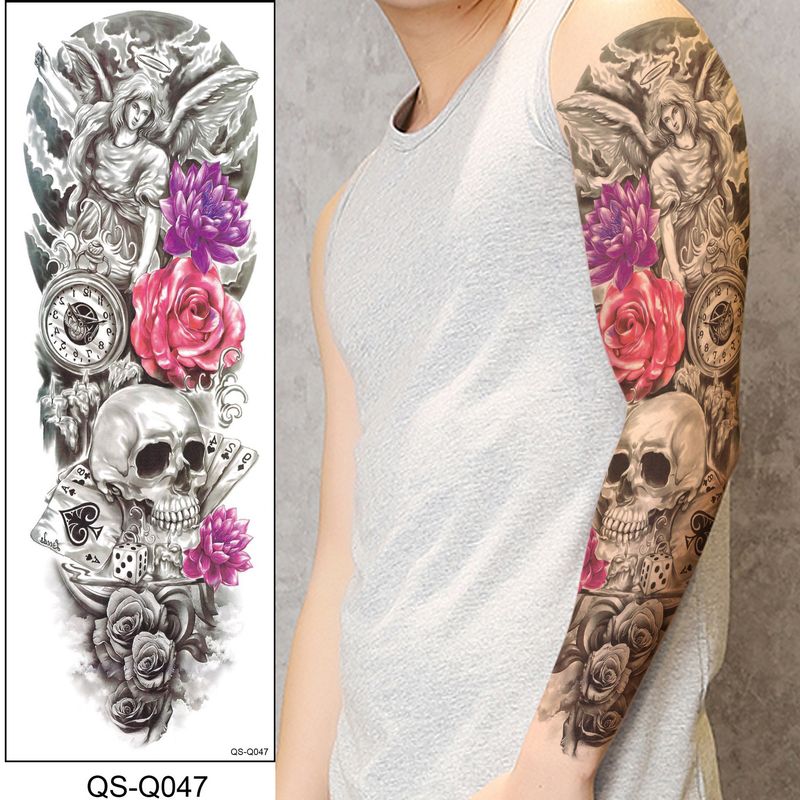 Autocollant de tatouage de bras de fleur entière unisexe en option_voghion.com