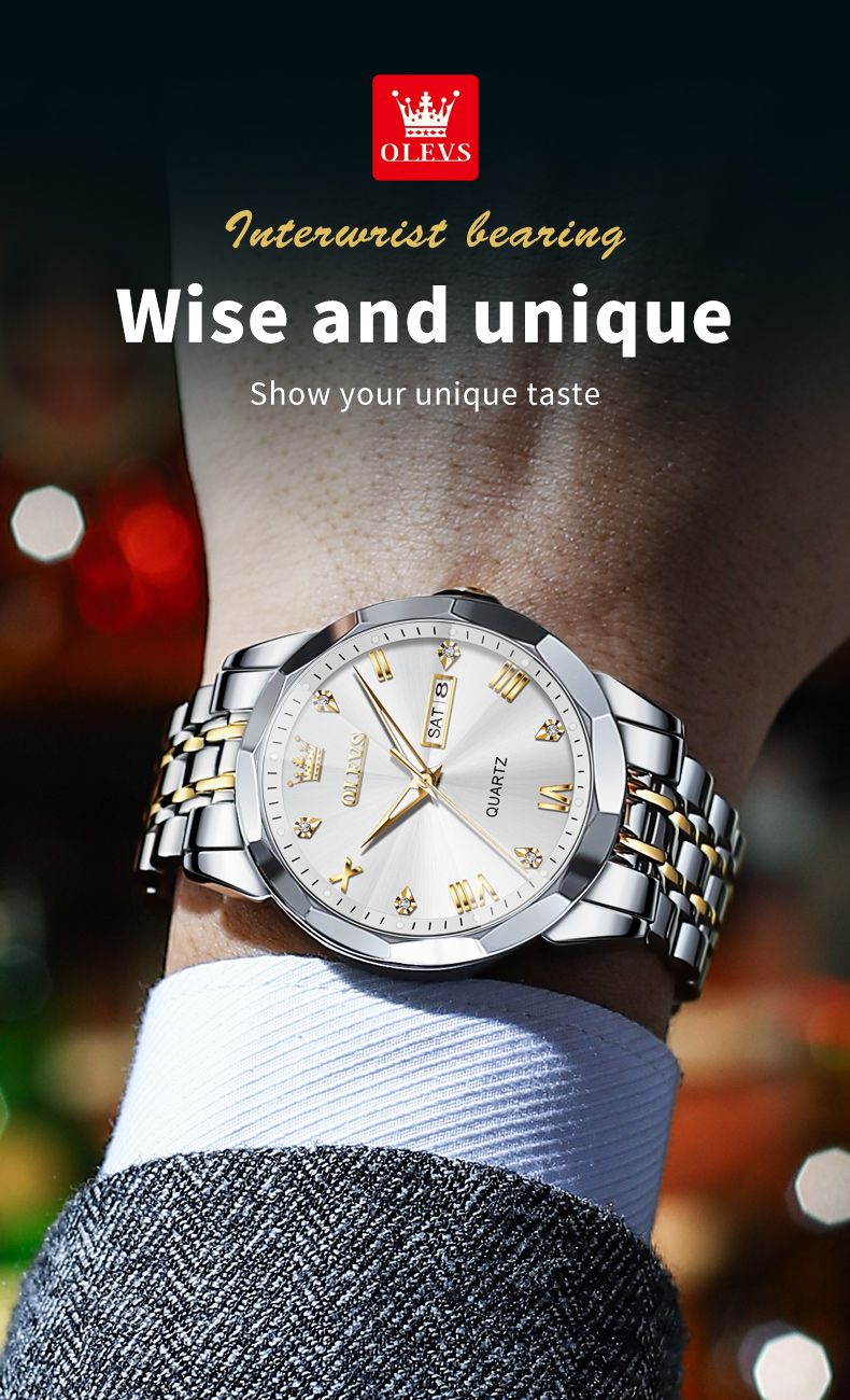 New Watch For Men Original Quartz Waterproof Male Wristwatch Gold Stainless Steel Strap High-end Luxury Man Watch Clock_voghion.com