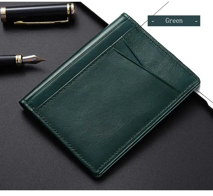 Designer Bag Ultra Thin Soft 100% Genuine Leather Mini Credit Multi RFID Slim Small Card Holder Men's Wallet_voghion.com