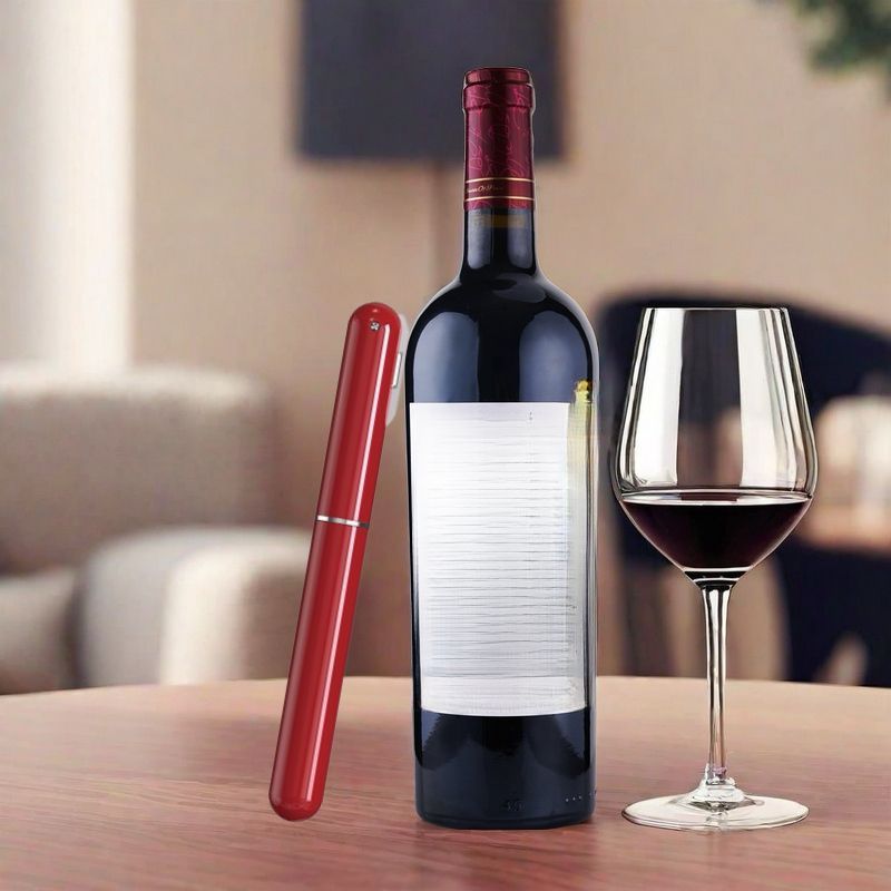Red Air Pressure Pen-Shaped Professional Magic Corkscrew High-End Wine Opener_voghion.com