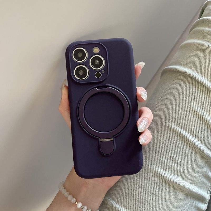 Compatibile con 16 custodie per telefono con supporto magnetico antiurto per iPhone 15 Pro Max in silicone liquido 14 Simple 13_voghion.com