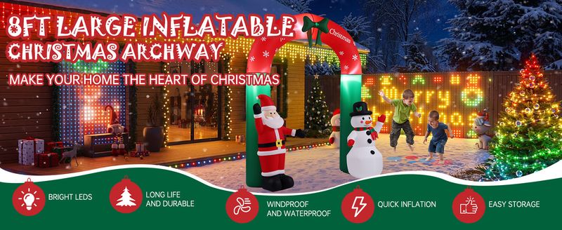 Christmas Outdoor Inflatable Decorations, Cute Inflatable Yard Decorations With LED Lights_voghion.com