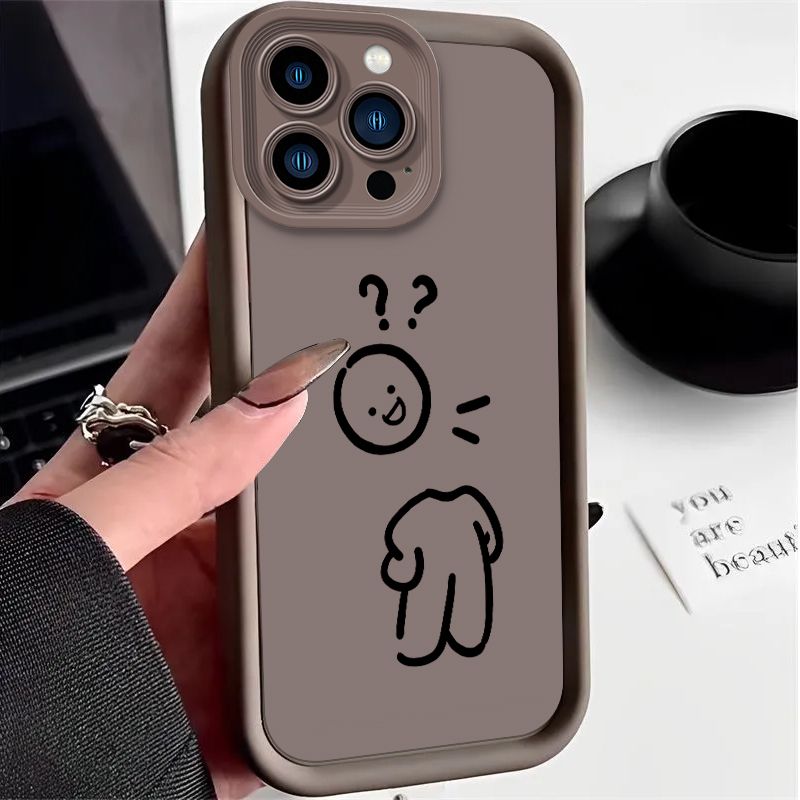 Funny Little People Case For IPhone 16 15 14 13 12 11 Pro Max XS X XR 8 7 6S 6 Plus SE 2020 Liquid Silicone Shockproof Cover_voghion.com