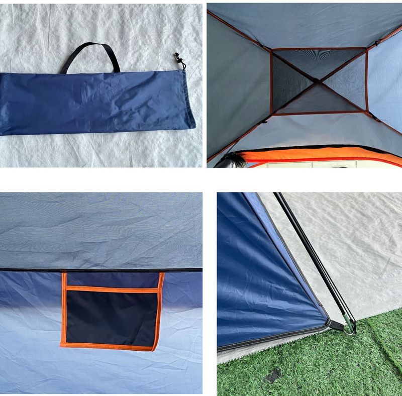 Cross Border Hot Selling Outdoor Ręcznie Zbudowany Dwuwarstwowy Niebieski Namiot Pogrubiony Namiot Turystyczny Namiot Składany Przenośny Namiot Kempingowy_voghion.com
