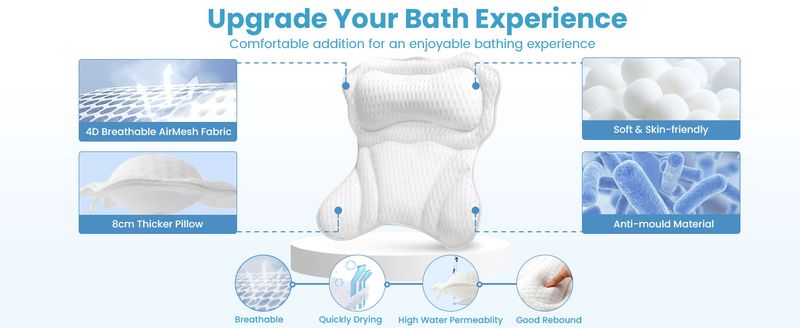 Cuscino da bagno - Supporto per il collo in rete 4D con ventose_voghion.com