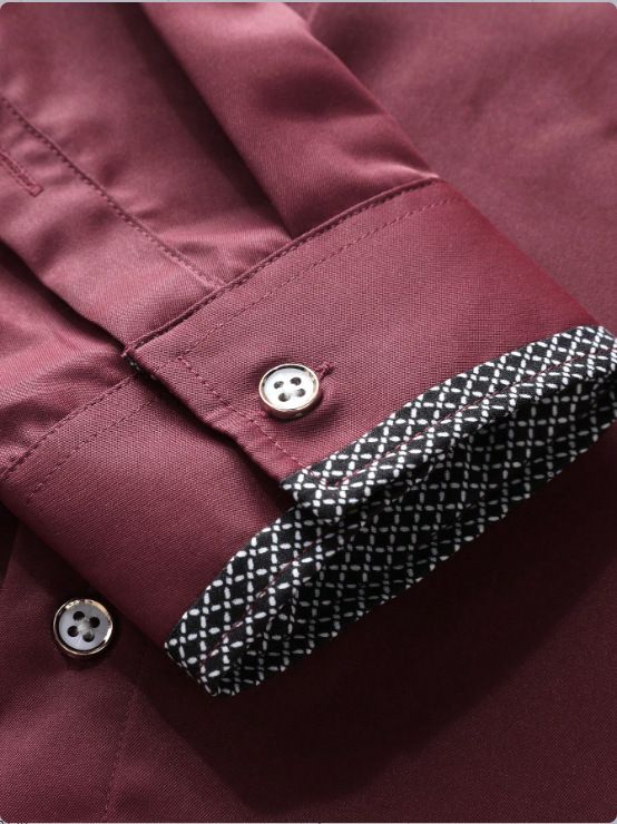 Camicia da uomo slim casual business alla moda, a maniche lunghe, con colori coordinati, nuova moda da strada_voghion.com