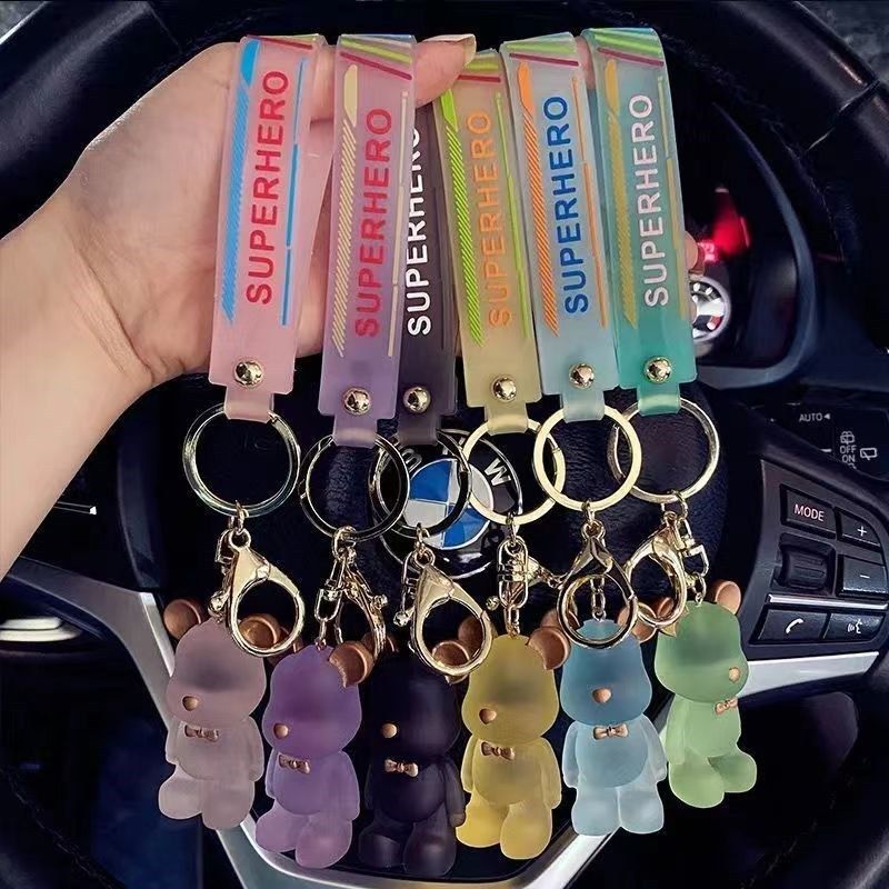 Porte-clés ours violent, mignon, pendentif de sac de voiture, poupée créative, porte-clés_voghion.com