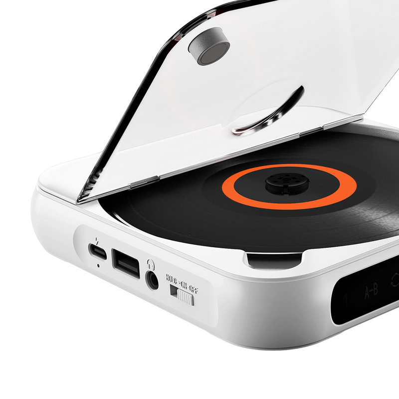 Odtwarzacz CD kompatybilny z Bluetooth Ekran LCD Samochodowy odtwarzacz CD A-B Powtórz 1200 MAh Bateria Prezent dla przyjaciela rodziny Studenta_voghion.com