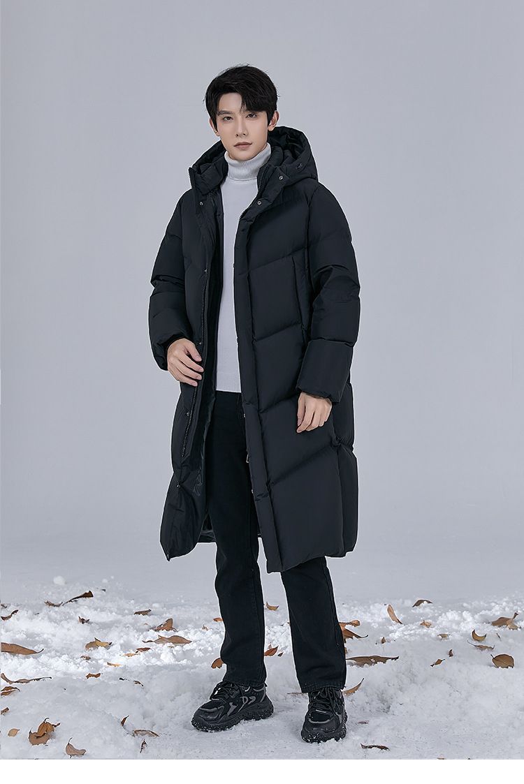 Parka für extrem kaltes Wetter für Herren – 700FP Premium-Daunenjacke mit abnehmbarer Kapuze (Gletschergrau/Schwarz, S-5XL, winddichtes und wasserabweisendes Außenmaterial)_voghion.com