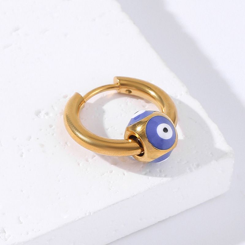 Titan Dämonenauge Anhänger Runde Linie Edelstahl Ohr Manschette Minimalistischen Stil Ohrstecker Schmuck_voghion.com