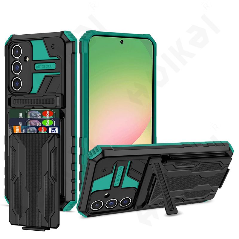 Hoesje voor Samsung Galaxy A56 A36 A55 5G portemonnee met creditcardhouder, kickstand, slanke rode schokbestendige hoes_voghion.com