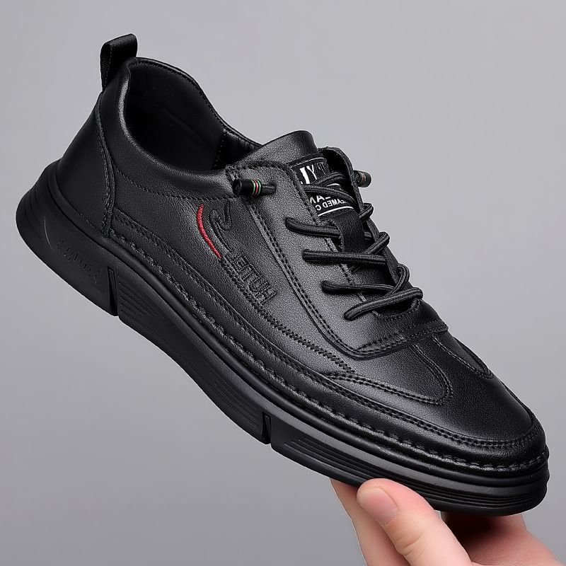 Men's 2025 New Trend Spring Versatile Casual Board Genuine Soft Sole Breathable Korean Version Sports Leather Shoes For_voghion.com