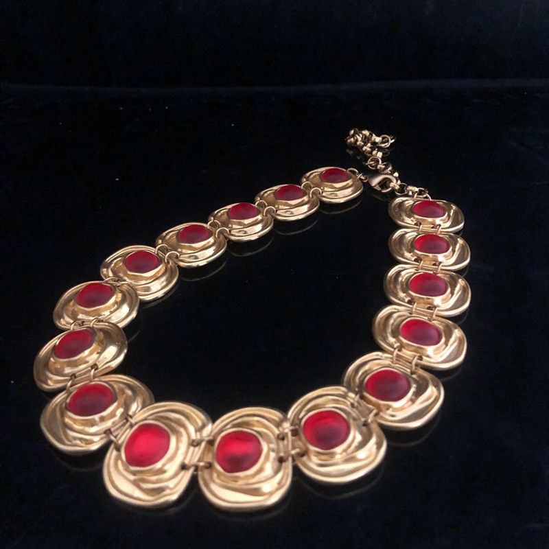 Collier à la mode plaqué or véritable et perles de verre givré orange, effet lave, collier court, boucles d'oreilles, ensemble de bracelets_voghion.com