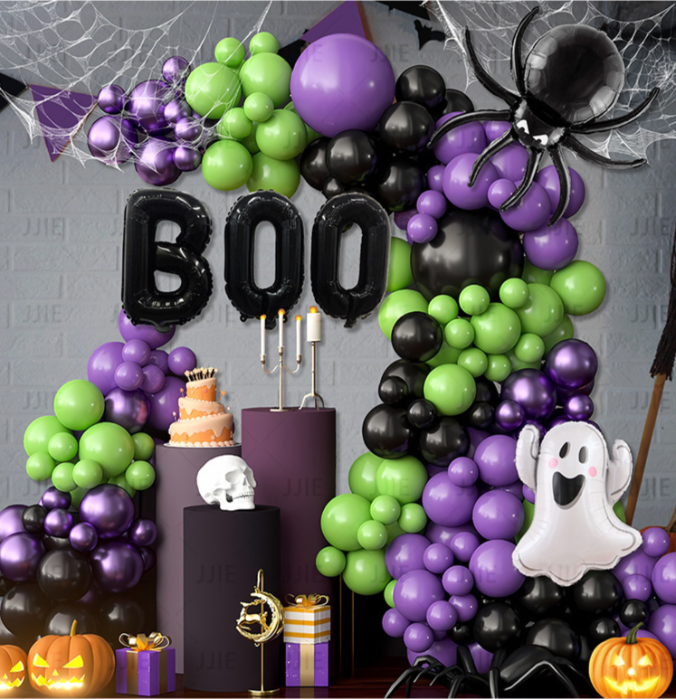 Halloween Aluminum Foil Balloon Arch Party Scene Atmosphere Decoration Wall Background Decorations High-end Props_voghion.com
