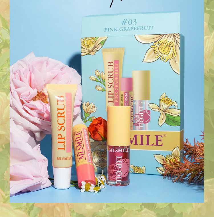 MLSMILE Läppvårdsset Läppskrubb + Läppstift + Läppbalsam + Hårband Presentförpackning_voghion.com