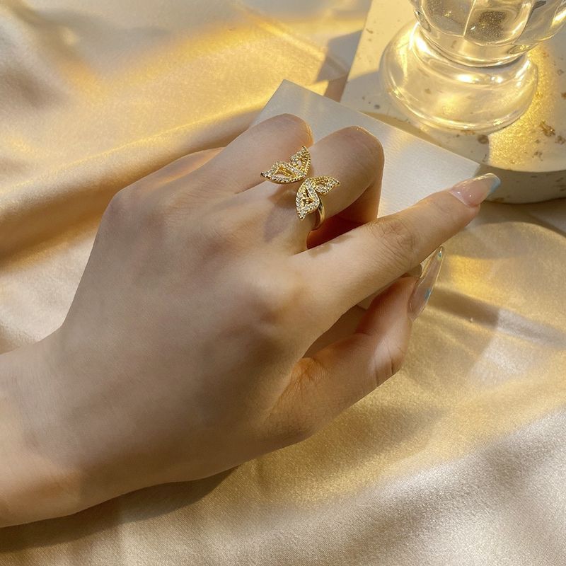 2023 New True Gold Electroplated Ring For Women With Adjustable Opening, Internet Red Ring, Handicraft, Small And Luxury_voghion.com