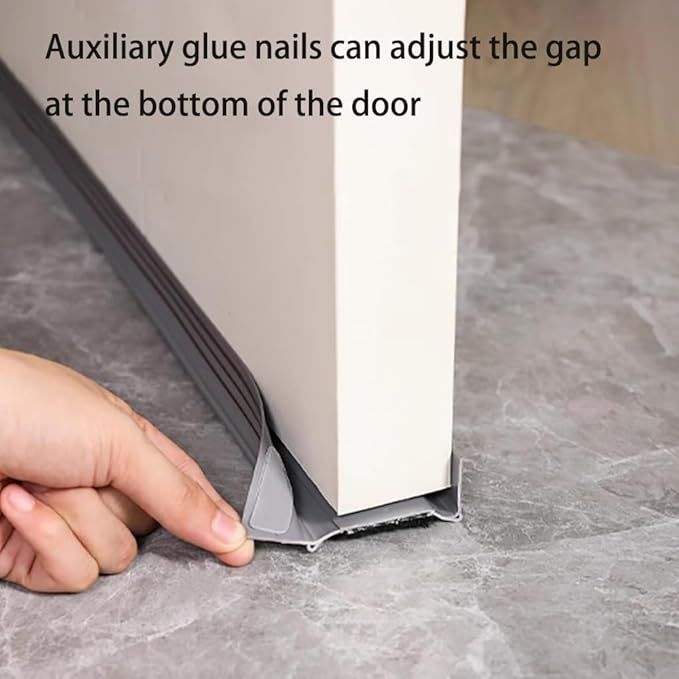 Door Draft Stopper With Felt Cloth Reduce Noise, 36.6" Rubber Door Sweep Breeze Blocker, Adjustable Under Door Draft Stoppers, Soundproofing For Doors, Door Seal_voghion.com