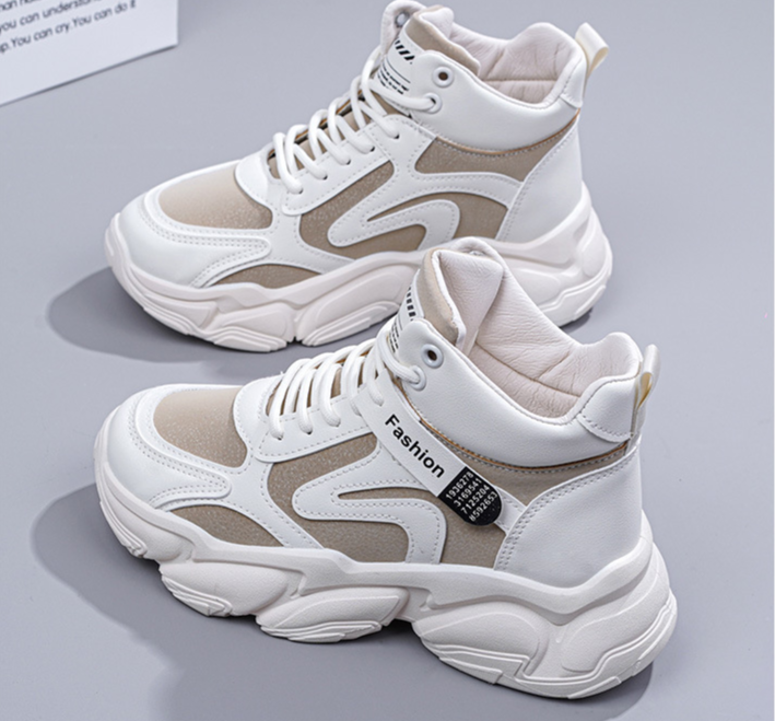 High top Little White for Women 2024 New Autumn Board Shoes Increase Height, Thick Sole, Versatile, Tall and_voghion.com