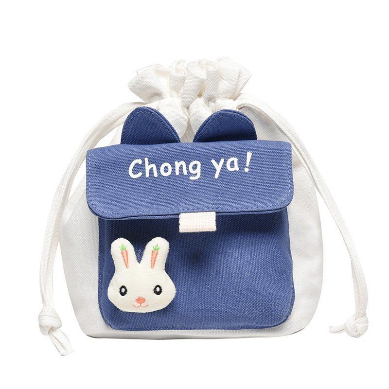 Autumn New Student Canvas Small Sweet Lady Color-Block Shoulder Cute Trendy Pendant Drawstring Crossbody Bag_voghion.com