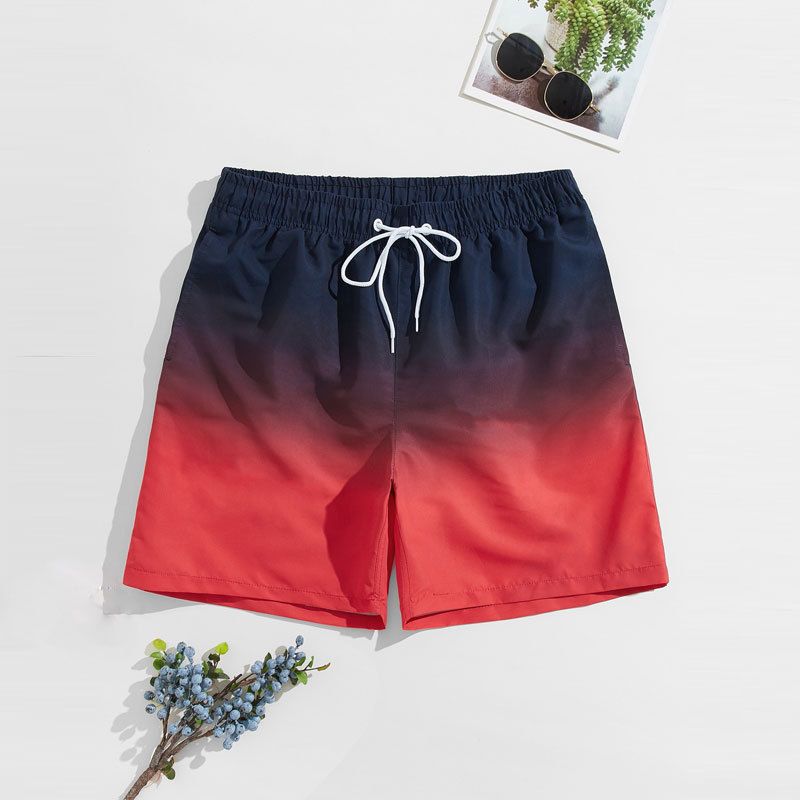Herren Badehose mit Farbverlauf zum Surfen, für Erwachsene, Anti-Peinlichkeits-Boxershorts, für Urlaub, Freizeit, Strand, Trend_voghion.com