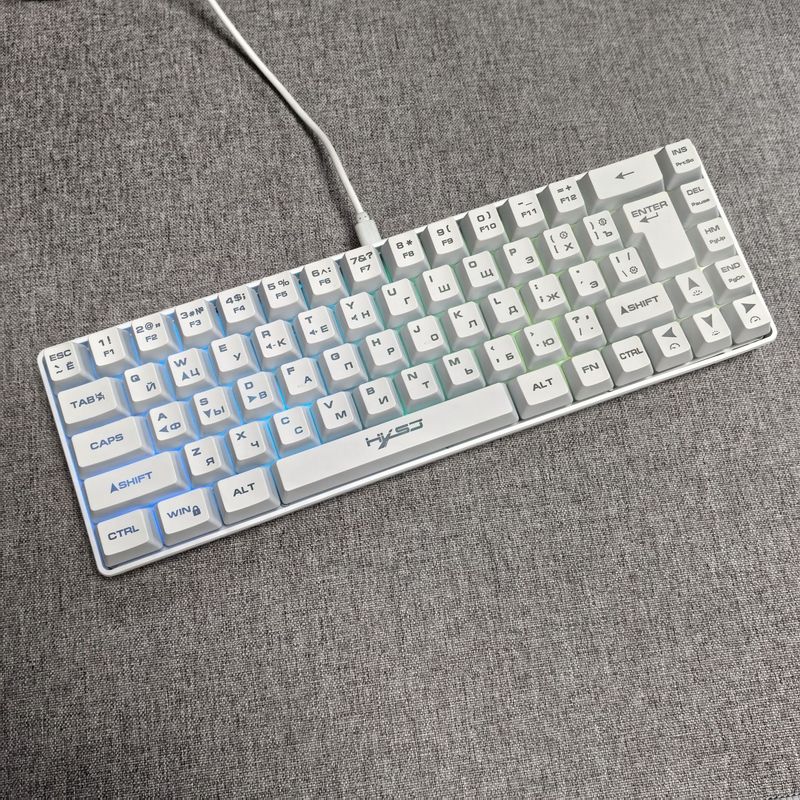 Russian 68 Keys Wired Thin Film Keyboard RGB Backlight Suitable For Gaming Office Ergonomic Design Cross Border Spot_voghion.com