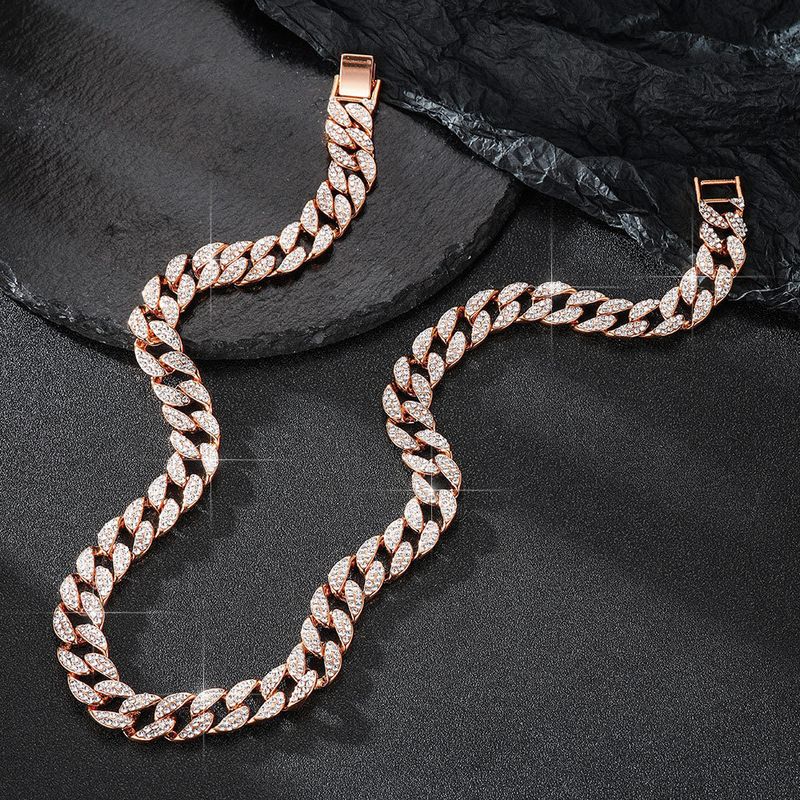 Collana cubana hip-hop da uomo con diamanti, maglione alla moda, catena in oro da 12 mm, resistente allo sbiadimento_voghion.com