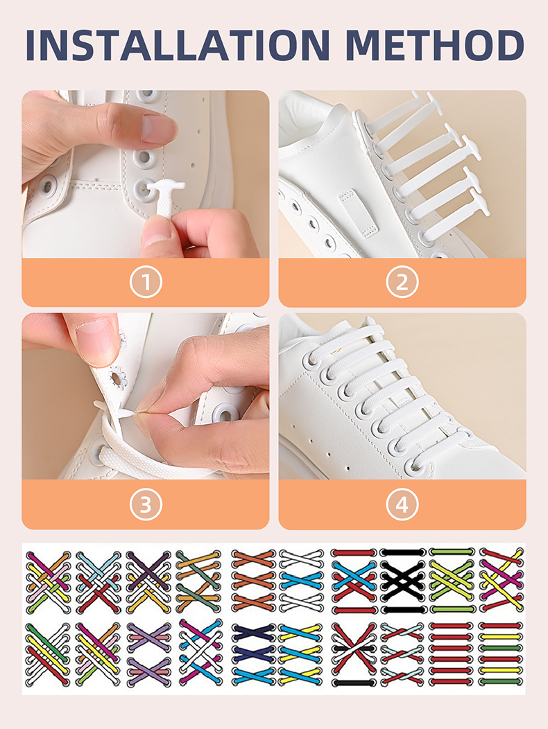 16 pz/lotto Nessun Laccio Lacci Delle Scarpe 12 colori Lacci Elastici Lacci In Silicone Pigri Creativi Merletto di Gomma_voghion.com