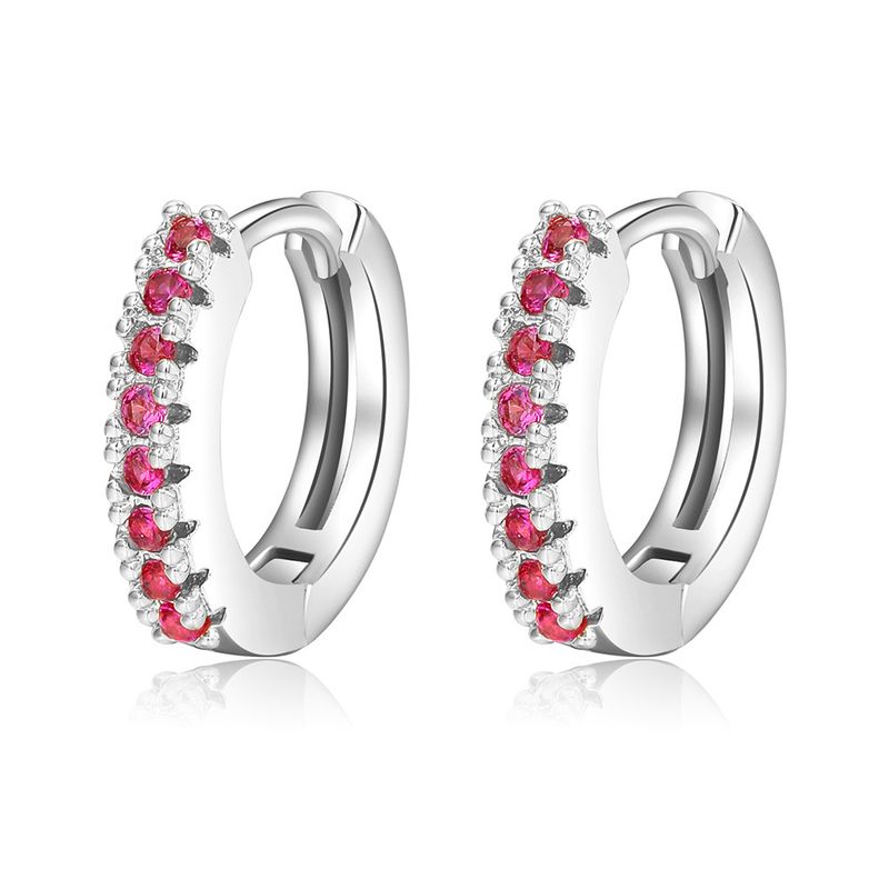 Popular Color Zircon Ear Buckle Micro-inlaid Geometric Ear Ring Temperament Simple Personality Earrings_voghion.com