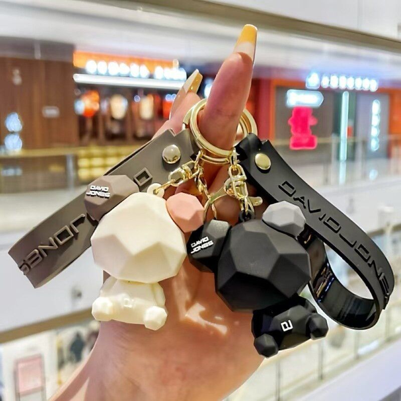 Kreative Faceted Bär Auto Exquisite Nette Cartoon Puppe Paar Rucksack Anhänger Keychain Kleines Geschenk_voghion.com