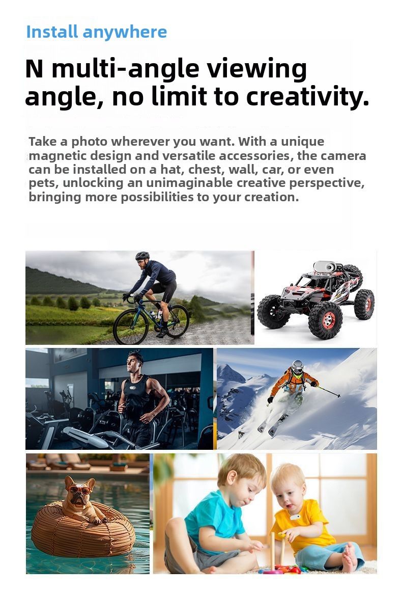 Cámara de acción deportiva Full 4K para motocicleta, videocámara antivibración de montaje en el pecho, cámara de tablero HD_voghion.com