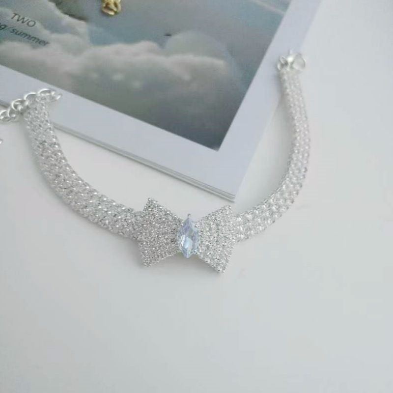 Pet Accessories, Rhinestone High-end Pet Beautiful Butterfly Bow Necklace, Cat Full Diamond Necklace_voghion.com