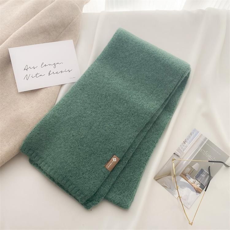2025 New Trendy And Easy To Match Small Scarf Women's Autumn And Winter Soft Waxy Knitted Imitation Cashmere Neck Protection Scarf_voghion.com