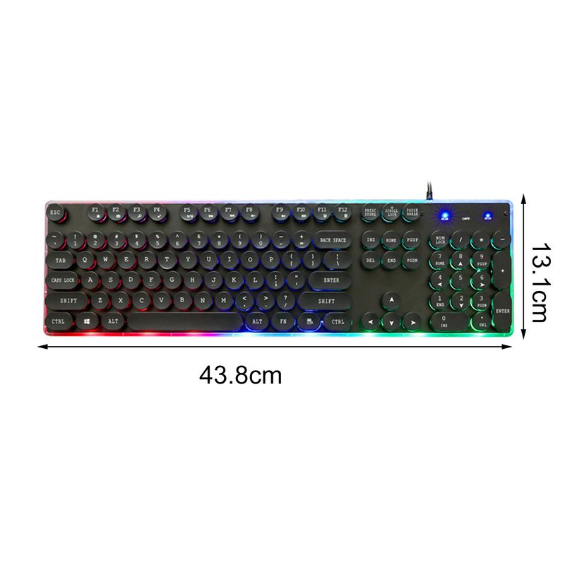 Farfi G102 Luminous Life à prova d'água 104 teclas retroiluminadas USB 2.0 Teclado para jogos com fio para computador portátil_voghion.com