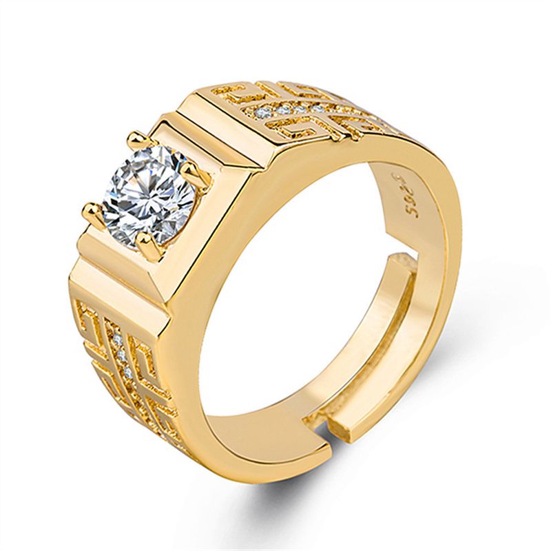 Hot Novelty Square Round Diamond Network Red Men's Ring Group Set With Star Fashion People_voghion.com