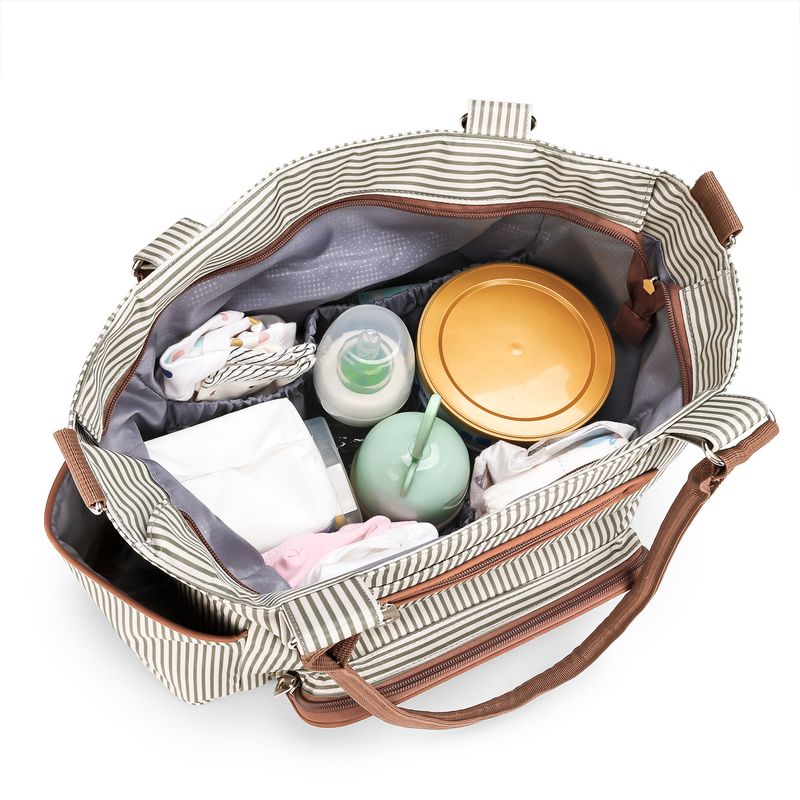 Aboutbaby Large Capacity 7-Piece Diaper Bag Set Multi-Functional Shoulder Tote With Spacious Compartments Stylish & Durable Polyester Travel Daily Use_voghion.com