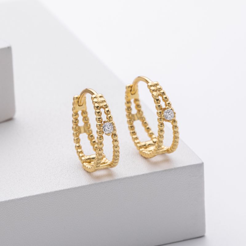 Women's Jewelry Elegant Hollow-Out U-Shaped Earrings In 925 Sterling Silver With Gold/Platinum Plating, Lightweight & Hypoallergenic For Daily Wear_voghion.com