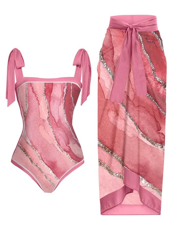 Abbigliamento da donna Nuovo costume da bagno da donna con stampa multicolore, personalità, moda, vita alta, bikini set_voghion.com